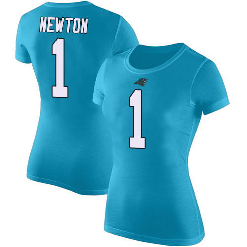 Carolina Panthers Blue Women Cam Newton Rush Pride Name and Number NFL Football 1 T Shirt
